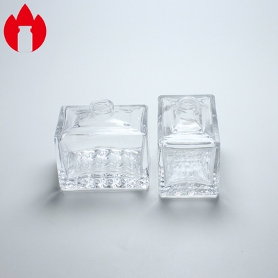 Estampado en caliente de impresión de frasco de vidrio de perfume cuadrado transparente de 20 ml