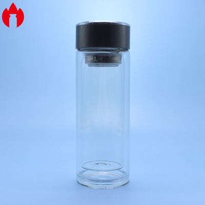Dos capas de aislamiento de alta borosilicato botella de agua de vidrio