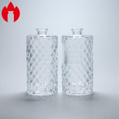 Frasco de vidrio de perfume transparente de 45 ml Estampado en caliente Frosting