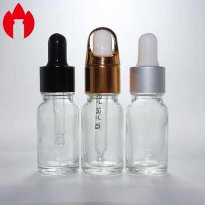 Vial de vidrio con gotero de aceite esencial cosmético transparente de 10 ml