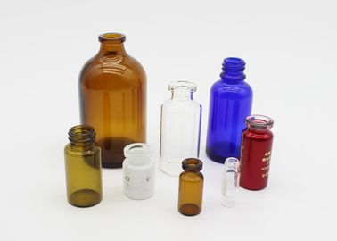 Pequeña botella de cristal farmacéutica o cosmética