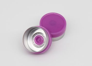 casquillos de cristal farmacéuticos del frasco de la inyección lisa púrpura del reborde de 13m m