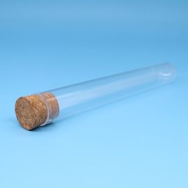 Tubo de ensayo de cristal con el tapón del corcho para el equipo de laboratorio
