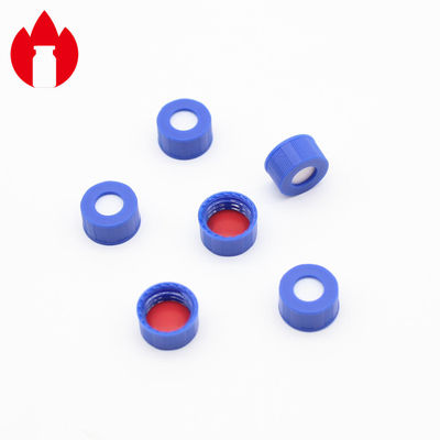 color azul material de los PP de los tapones de tuerca plásticos de 9m m para la botella cromatográfica