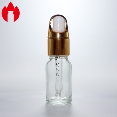 Vial de vidrio con gotero de aceite esencial cosmético transparente de 10 ml