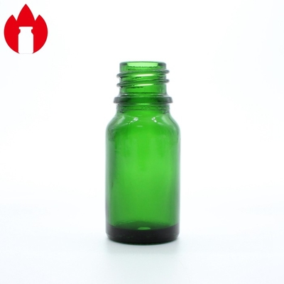 Vial de vidrio de aceite esencial verde de 10 ml con tapa de gotero de plástico