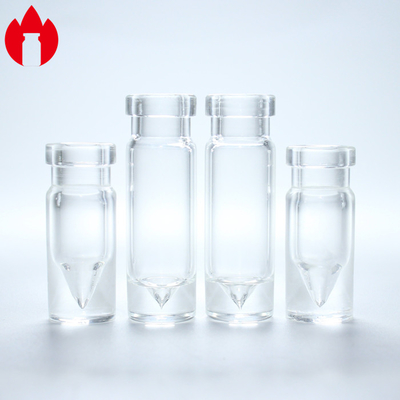 0Vial de vidrio médico de cuello en forma de V.