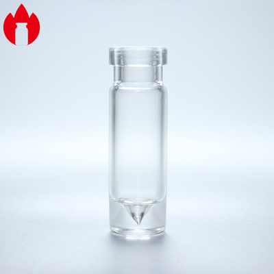 0Vial de vidrio médico de cuello en forma de V.