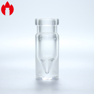 0Vial de vidrio médico de cuello en forma de V.