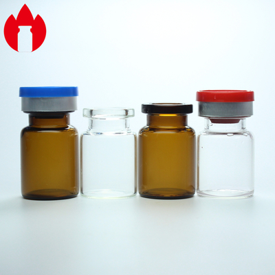 Vial de vidrio tubular con tapa encorvada