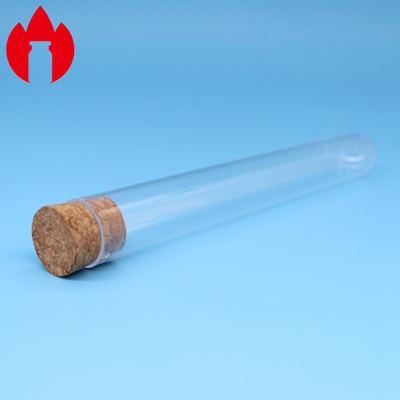 Tubo de ensayo de cristal con el tapón del corcho para el equipo de laboratorio