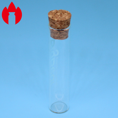 Tubo de ensayo de cristal con el tapón del corcho para el equipo de laboratorio