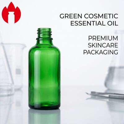 50ml Botella Vial de Vidrio para Aceite Esencial Cosmético Verde