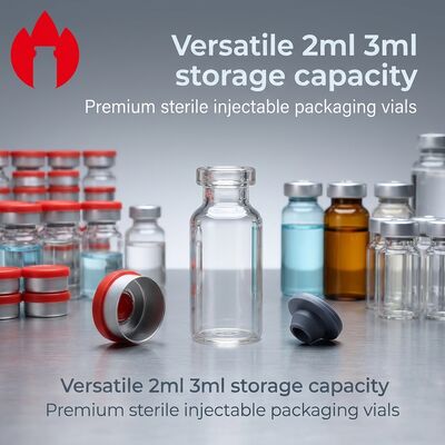 Vial de vidrio transparente de borosilicato tubular para medicamentos de 3 ml
