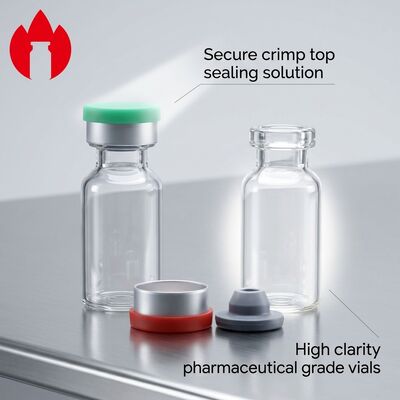Vial de vidrio transparente de borosilicato tubular para medicamentos de 3 ml
