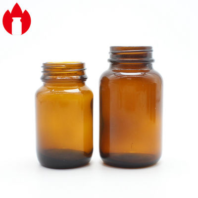 Botella de vidrio de licor de soda de color ámbar para tabletas o pastillas