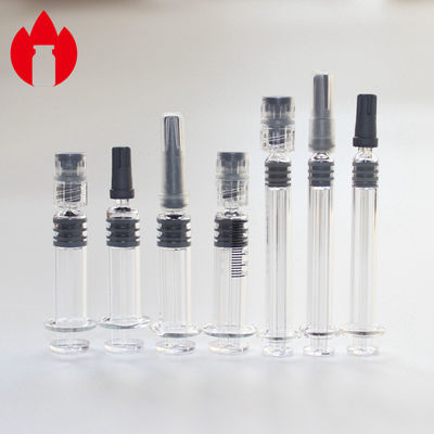 Jeringuilla cosmética Luer Lock, jeringuilla precargada de 1 ml de material de vidrio borosilicato neutro de 5.0