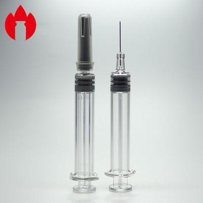 cerradura neutral de Luer de la jeringuilla del vidrio de Borosilicate 2.25ml para médico y cosmético