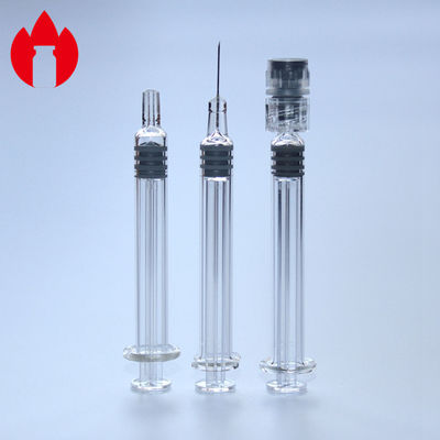 1 ml de jeringas precargadas de vidrio ligero de color transparente para cosméticos