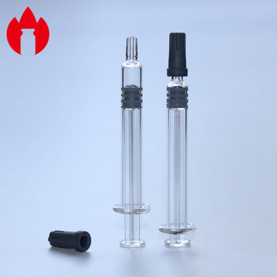 1 ml de jeringas precargadas de vidrio ligero de color transparente para cosméticos