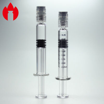 1 ml 2.25 ml 3 ml 5 ml jeringas precargadas de vidrio de color claro para uso farmacéutico o cosmético