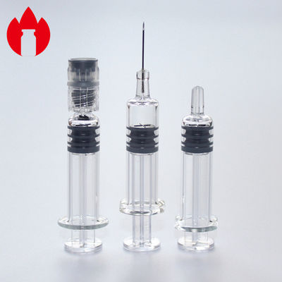 Jeringuilla cosmética Luer Lock, jeringuilla precargada de 1 ml de material de vidrio borosilicato neutro de 5.0