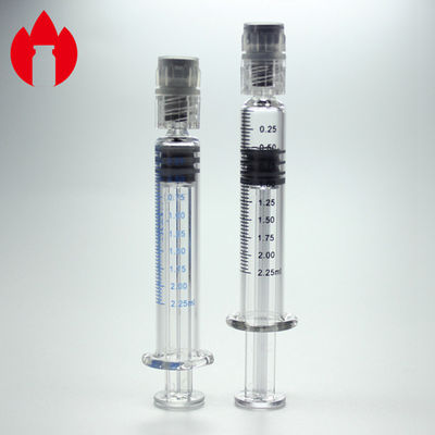 cerradura neutral de Luer de la jeringuilla del vidrio de Borosilicate 2.25ml para médico y cosmético