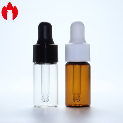 Vial de vidrio transparente o ámbar de 3 ml con tapa de goteo