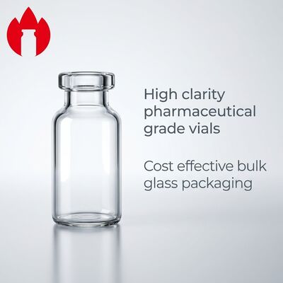 Vial de vidrio transparente de borosilicato tubular para medicamentos de 3 ml